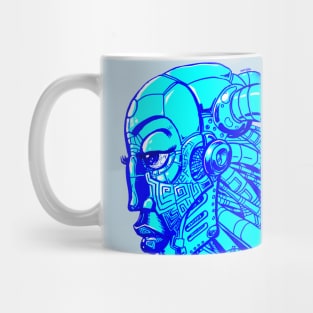 Robot Lady- Electric Blue Mug